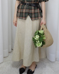 (laura ashley)linen skirt