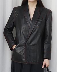 (issey sport)leather jacket