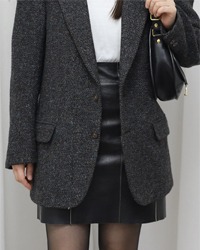 (Idea Felice)leather mini skirt