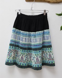 (hiyori)ethnic pleats mini skirt