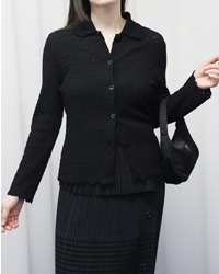 (EVANCE)black knit shirt
